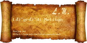 Légrádi Meliton névjegykártya